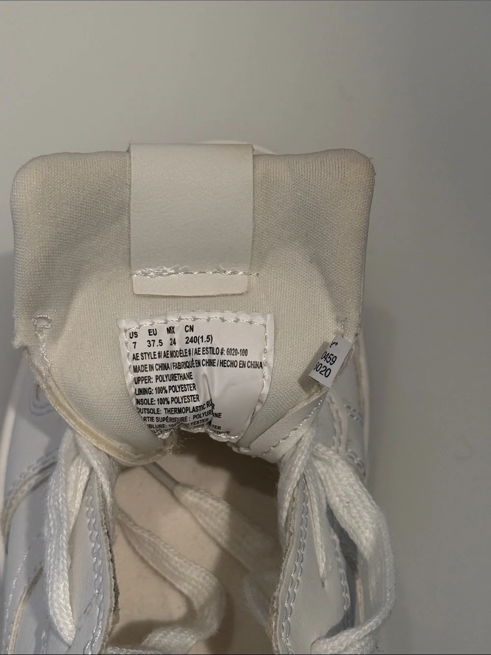 American Eagle Outfitters White Sneakers with Gum Outsole